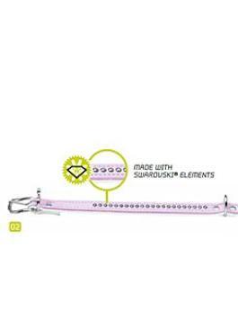 Obojek kožený ModernArtLuxus 24-28,5cm růž/bílý HUNTER